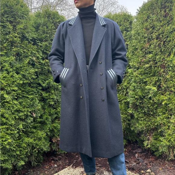 Wool Blend Vintage trench  Coat - Picture 5 of 7